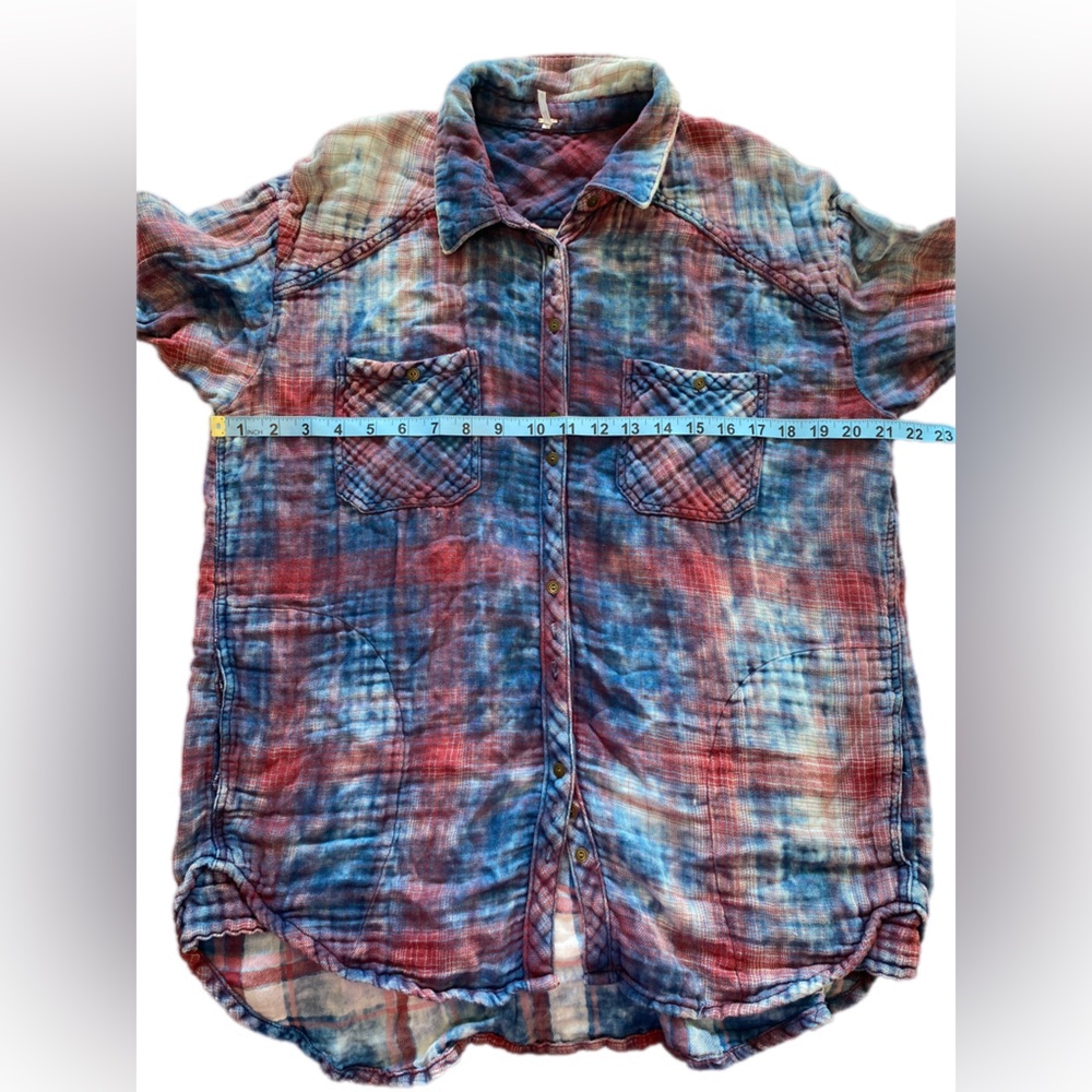 Free People Plaid Double Dip Button
Down Shacket large - Picture 8 of 16